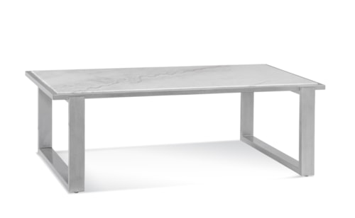 Contemporary Rectangular Coffee Table with Marble Top