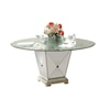 Bassett Mirror Borghese Dining Table with 60" Glass Round Top