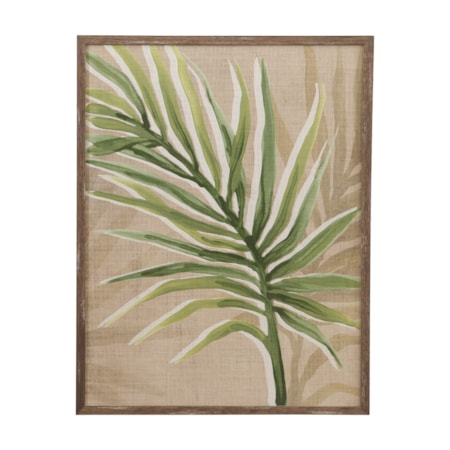 Burlap Palm Frond II Framed Print
