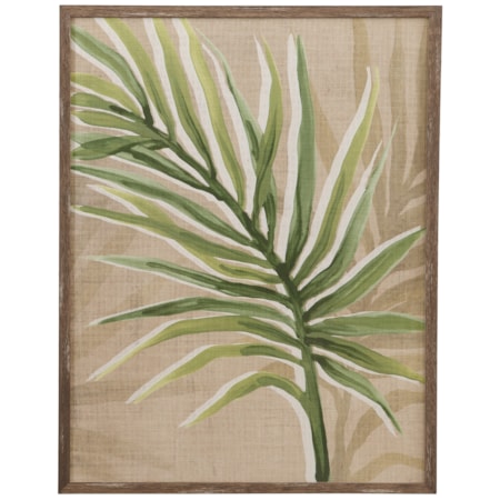 Burlap Palm Frond II Framed Print