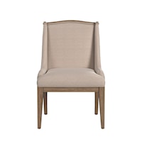 Contemporary Upholstered Dining Chair with Wood Legs