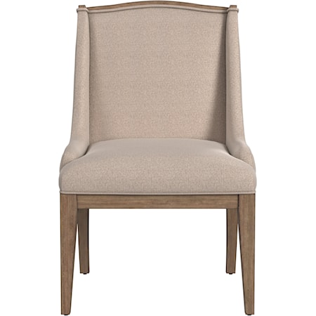 Contemporary Upholstered Dining Chair with Wood Legs