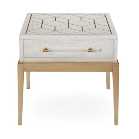 Perrine White End Table