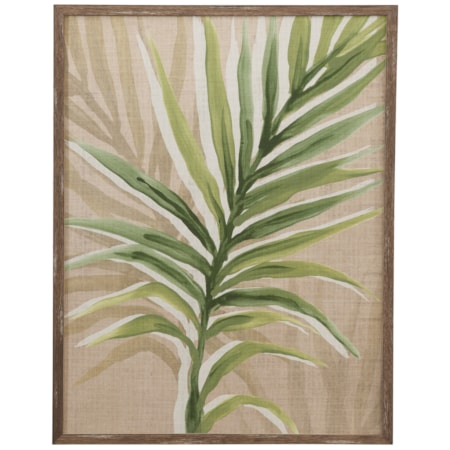 Burlap Palm Frond I Framed Print