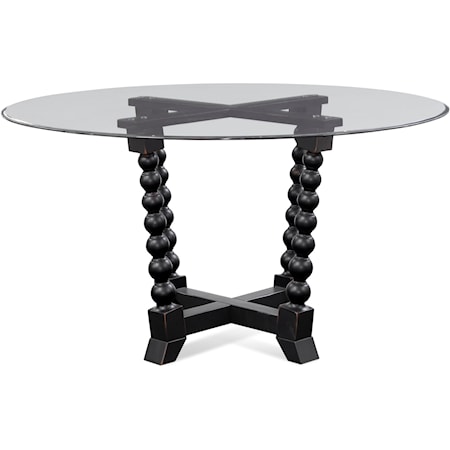 Contemporary Dining Table with Glass Top