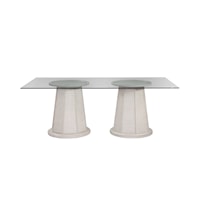 Coastal Contemporary Double Pedestal Dining Table