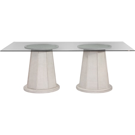 Coastal Contemporary Double Pedestal Dining Table