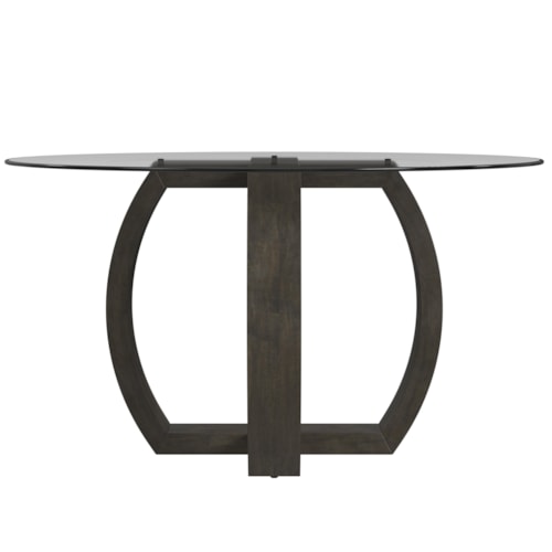 Traditional Round Dining Table with Glass Top