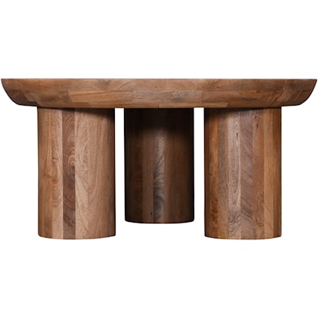 Global Round Drum-Style Cocktail Table