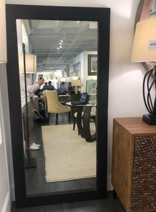 Contemporary Floor Mirror with Anti-Tipping Hardware
