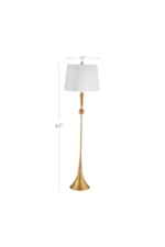 Bassett Mirror Floor Lamps Transitional Gold Floor Lamp with Black Shade