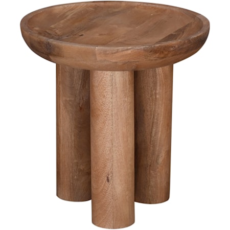 Global Round Drum-Style End Table