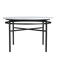 Contemporary Round Dining Table with Marble Top