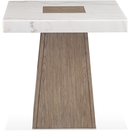 Coastal Single Pedestal Square End Table