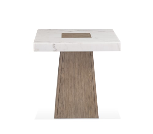Coastal Single Pedestal Square End Table