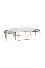 Bassett Mirror Accent Tables Contemporary Nesting Table Set with Terrazzo Stone Top