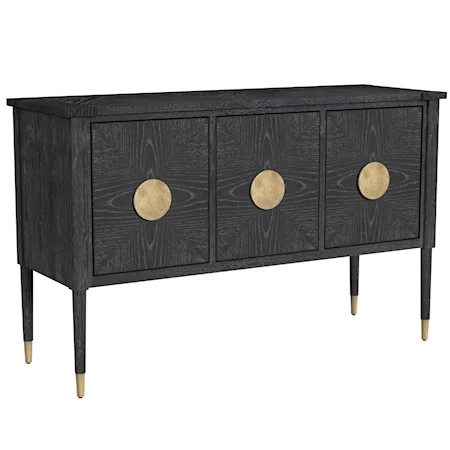 Contemporary Server Storage Cabinet with Gold Leaf Hardware