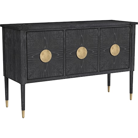 Contemporary Server Storage Cabinet with Gold Leaf Hardware