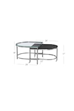 Bassett Mirror Hensley Contemporary Bunching Cocktail Table with Marble and Glass Tops
