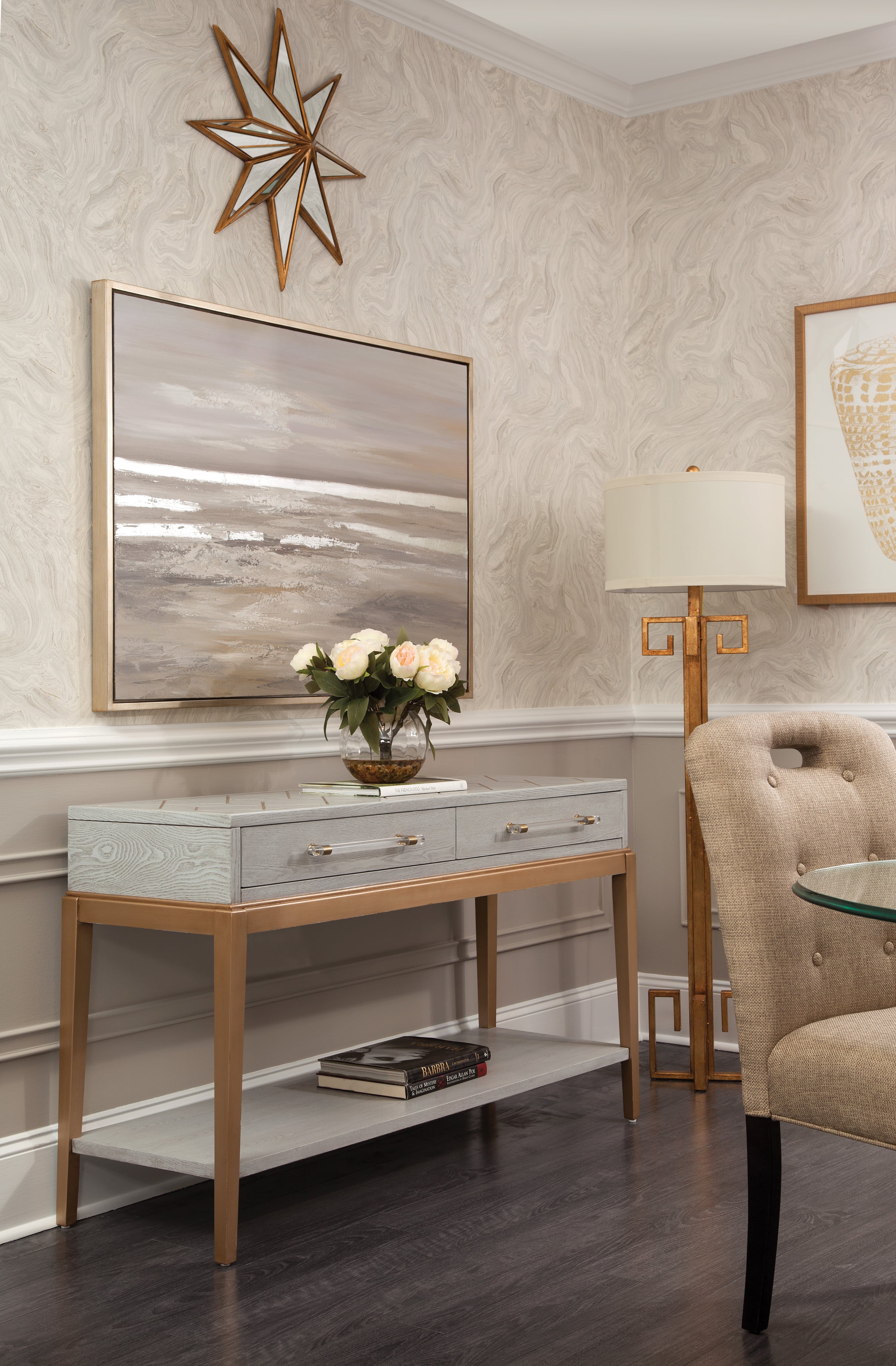 Bassett Mirror Perrine Perrine Wood Console Table