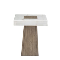 Coastal Single Pedestal Square Accent Table