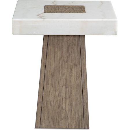 Coastal Single Pedestal Square Accent Table