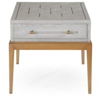 Perrine Wood Rectangular End Table in Soft Graphite Gray