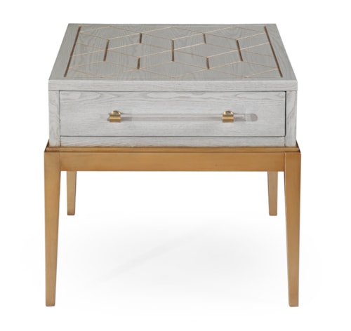 Perrine Wood Rectangular End Table in Soft Graphite Gray