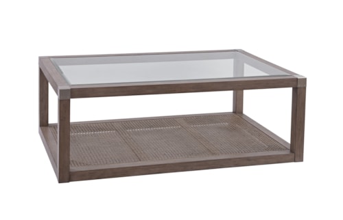 Coastal Farmhouse Glass-Top Cocktail Table