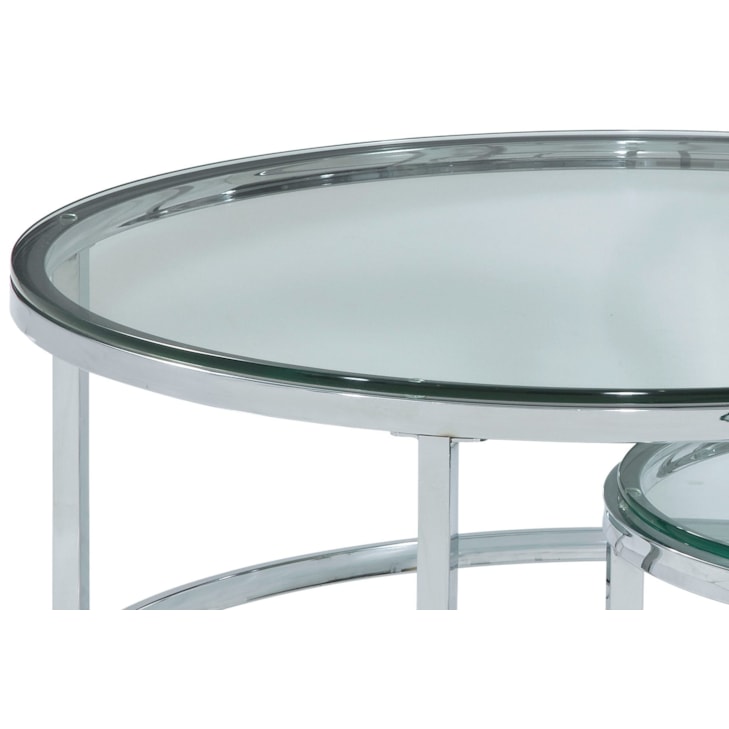 Bassett Mirror Cocktail & End Tables Patinoire Round Cocktail Table on Casters