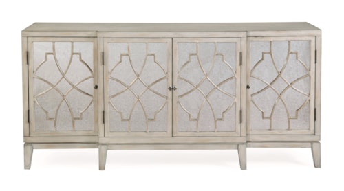 Transitional 4-Door Server with Adjustable Shelving