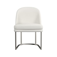 Contemporary Upholstered Dining Chair with Metal Base