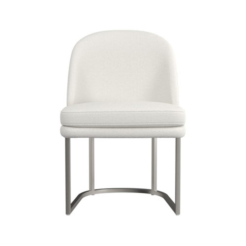 Contemporary Upholstered Dining Chair with Metal Base