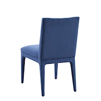 Contemporary Tufted-Back Upholstered Navy Dining Chair