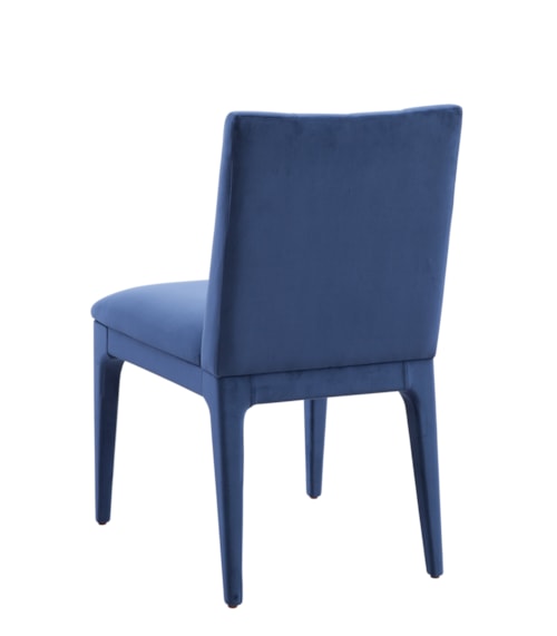 Contemporary Tufted-Back Upholstered Navy Dining Chair