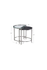 Bassett Mirror Hensley Contemporary Bunching Cocktail Table with Marble and Glass Tops