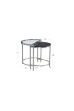 Bassett Mirror Hensley Contemporary Bunching End Tables with Marble and Glass Tops