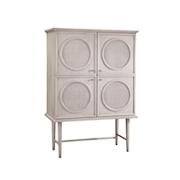 Coastal Bar Cabinet with Adjustable Shelving and Touch-Lighting