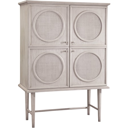 Coastal Bar Cabinet with Adjustable Shelving and Touch-Lighting
