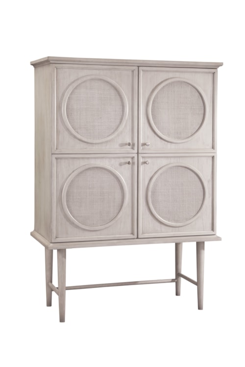 Coastal Bar Cabinet with Adjustable Shelving and Touch-Lighting