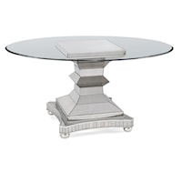 Contemporary Pedestal Dining Table with Glass Top