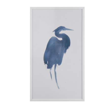 Heron In Blue I Framed Print