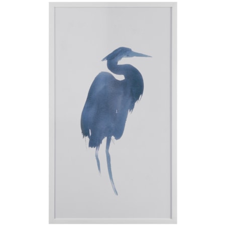 Heron In Blue I Framed Print