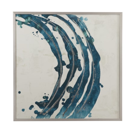 Embellished Blue Circle II Framed Print