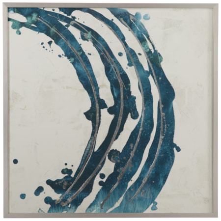 Embellished Blue Circle II Framed Print