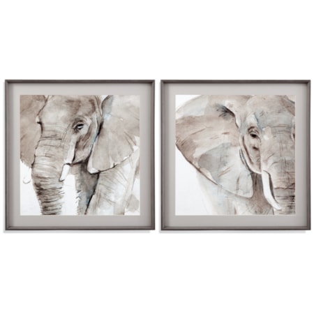 Elephant Grooves Framed Print Set Of 2