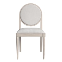 Contemporary Upholstered Side Chair with Circle Back