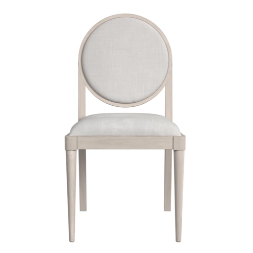 Contemporary Upholstered Side Chair with Circle Back