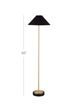 Bassett Mirror Floor Lamps Transitional Gold Floor Lamp with White Shade