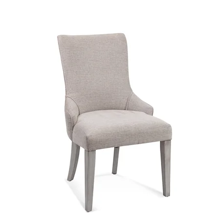 Transitional Upholstered Dining Chair with Flared Legs